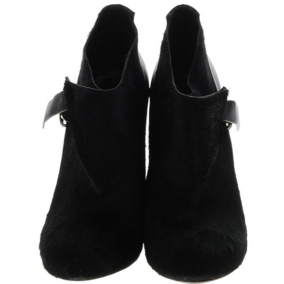 NEW Derek Lam black leather and cow hair booties, size 8 - Picture 3 of 11